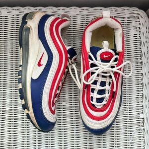 Nike 7Youth/8,5 Women Air Max 97 Red and Blue Sneakers